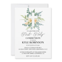 convites de primeira comunhão botânico cruzado