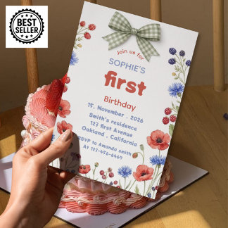 convites de primeiro aniversário com flores florai