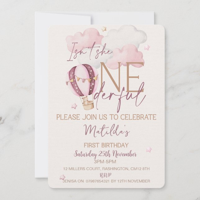 Convites de Primeiro Aniversário Personalizados (Frente)