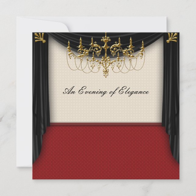 Convites de Prom com Tema de Luxo e Gravata Borbol (Frente)