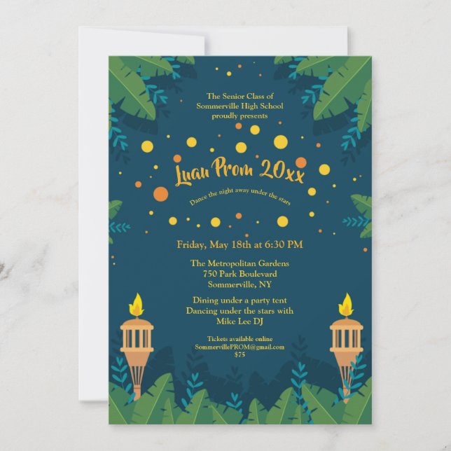 Convites de Prom Luau (Frente)