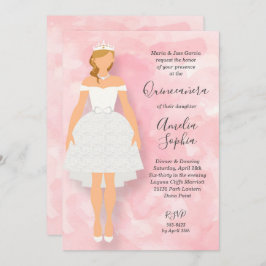 Convites de Quinceanera, Cor-de-Rosa, de Vestido B