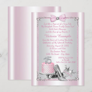 Convites de Quinceanera Prata Rosa