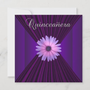 Convites de Quinceanera Rosa Roxo Margarida Roxa