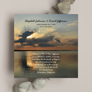 Convites de Recepção Após Casamento - Pôr do Sol