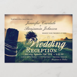 Convites de Recepção de Casamento com Poste de Cer