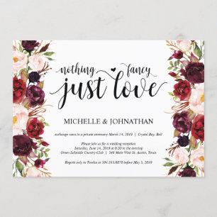 Convites de Recepção de Casamento Floral Rústico e