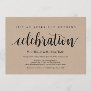 Convites de Recepção de Casamento Fuga Rustic Kraf