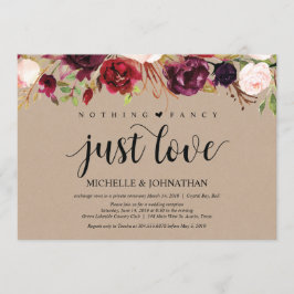 Convites de Recepção de Casamento Furtivo Kraft Fl