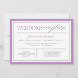 Convites de Recepção de Casamento Modernos Roxo e