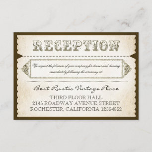 convites de recepção rústicos antigos - bilhetes