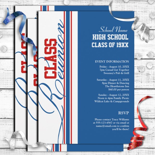 Convites de Reunião de Classe Personalizáveis (Criador carregado)