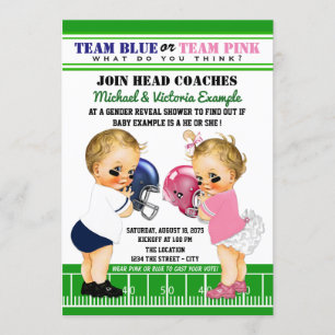 Convites de Revelação de Gênero do Bebê com Tema d