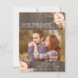 Convites de Save the Date de Aquarela de Madeira R