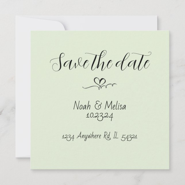 Convites de Save the Date de Caligrafia Elegante (Frente)