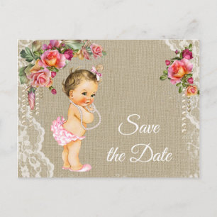Convites de Save the Date de Chá de Bebê em Lona e
