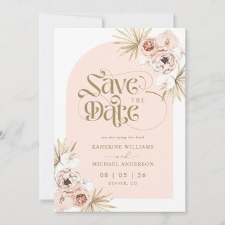 Convites de Save The Date Florais Rosa de Pêssego 