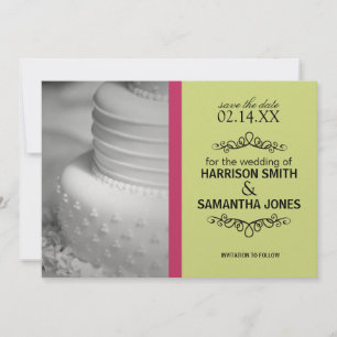 Convites de Save the Date Rosa e Verde Lima