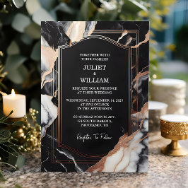 Convites De Seu Trabalho Natural De Casamento De Mármore De