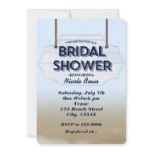 Convites de Sinal de Madeira Branco para Chá de No