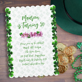 Convites de Trevo de Três Folhas Shamrocks de Aniv