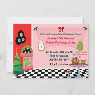 Convites de Troca de Biscoitos de Natal no Diner d
