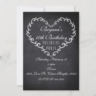 Convites de Valente Coração Ornamental Branco Giz
