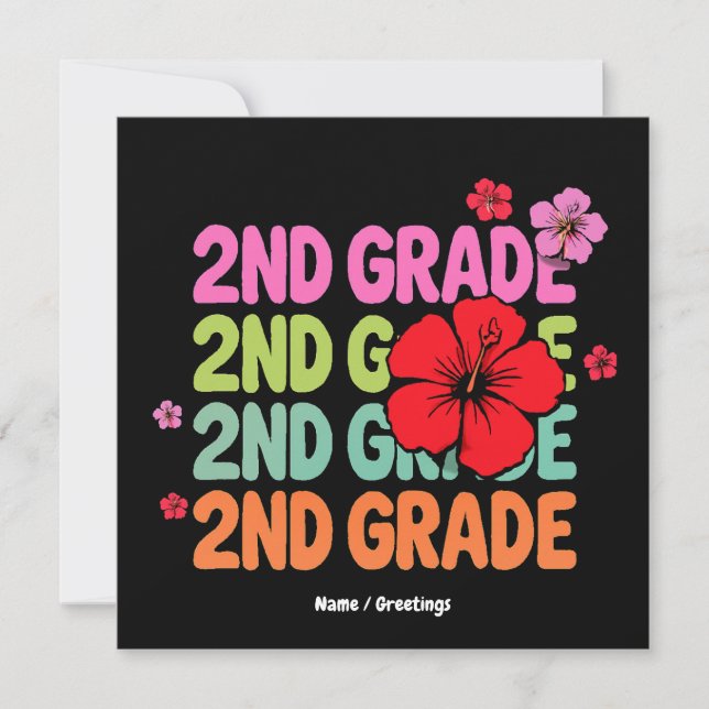 Convites De volta à escola no primeiro dia do segundo ano (Frente)