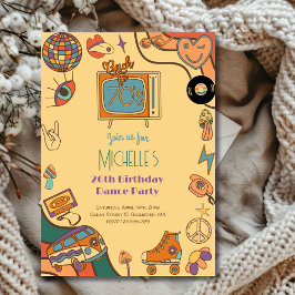 Convites De volta ao aniversário da Groovy dos anos 70