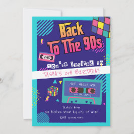Convites De volta aos anos 90, moderno aniversário do Retro