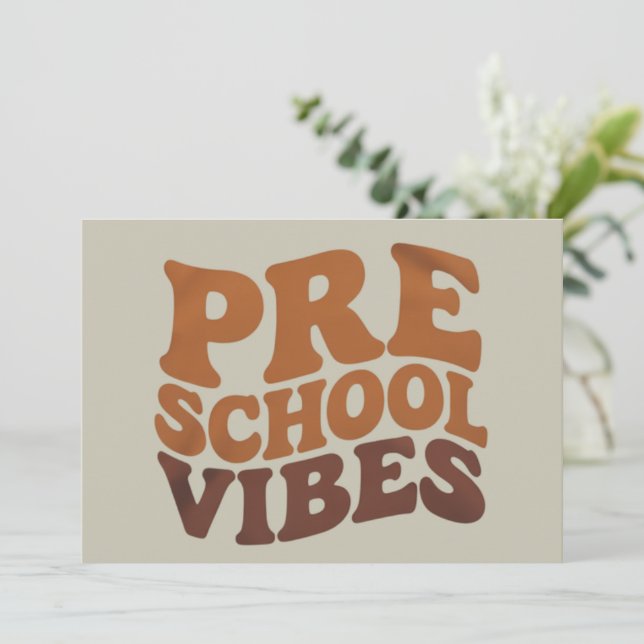 Convites De volta às aulas primeiro dia da pré-escola Groov (Em pé/Frente)