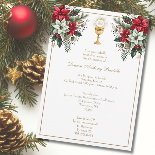 Convites Deacon Priest Recepção Floral (Criador carregado)
