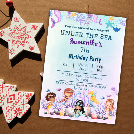 Convites Debaixo do mar, a sereia e as crianças bonitas faz