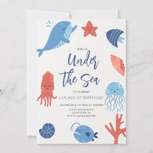 Convites Debaixo do Mar Aniversário de Menino