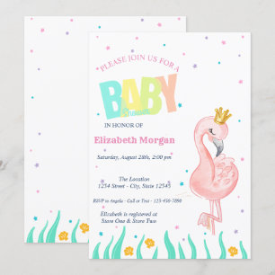 Convites Debaixo do Mar, Bebê Flamingo Chá de Bebê
