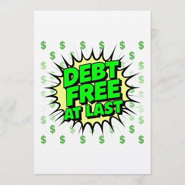 Convites Debt Free At Last (Frente)