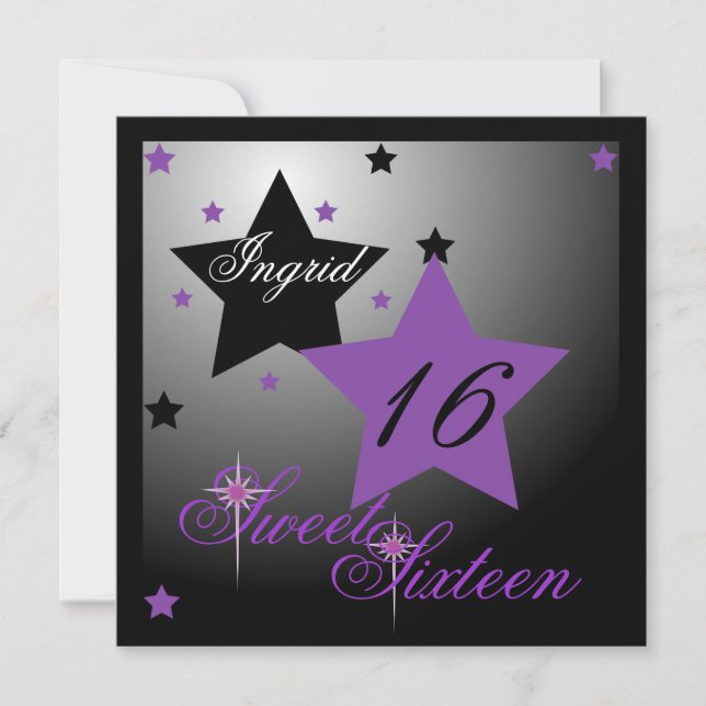 Convites Debutant Star Sweet 16-Cust. (Frente)