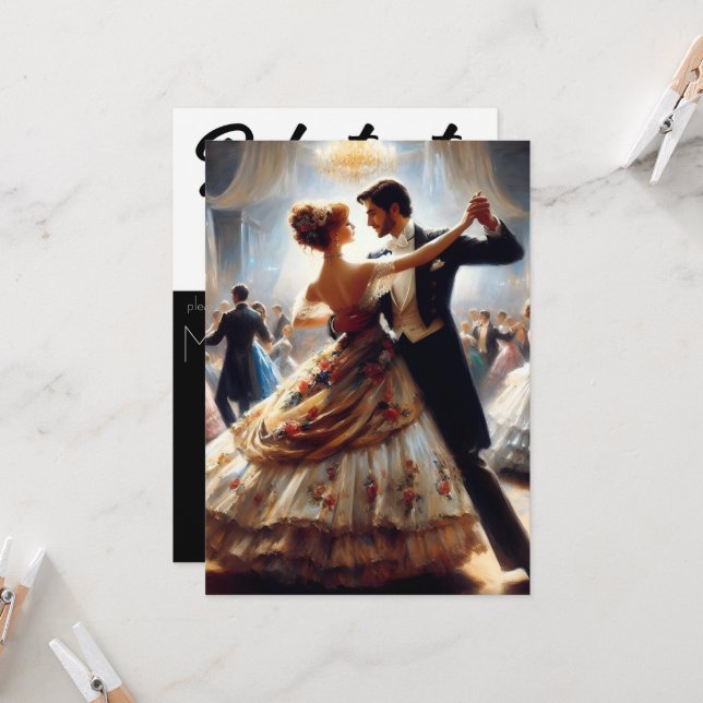 Convites Debutante Ball Cotillion Ballroom Dancing (Frente/Verso In Situ)