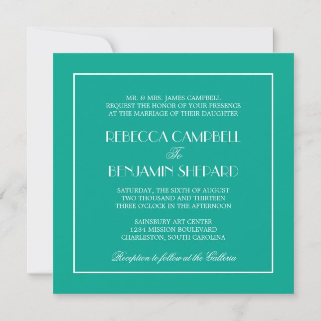 Convites Decadente Casamento de Chic, elegante (Frente)
