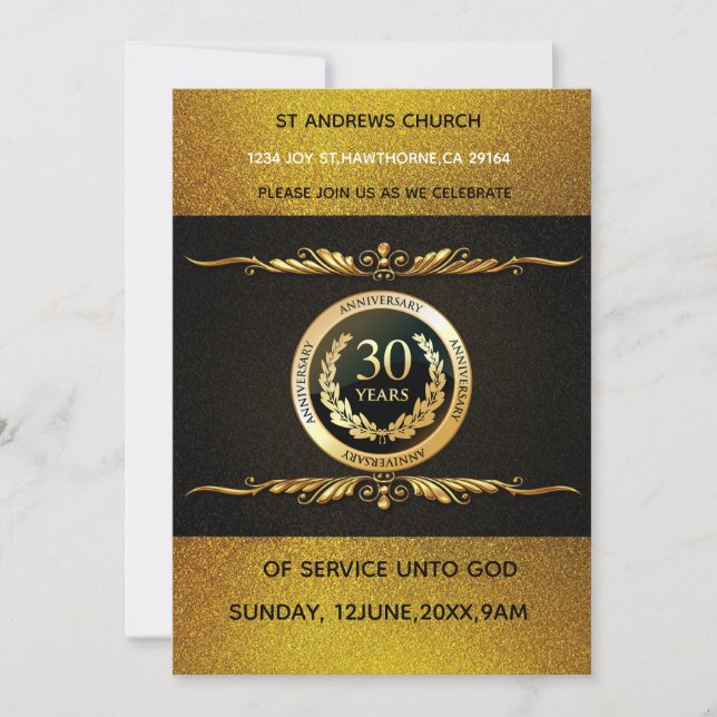 Convites Decades of Devotion Church  Invite (Frente)