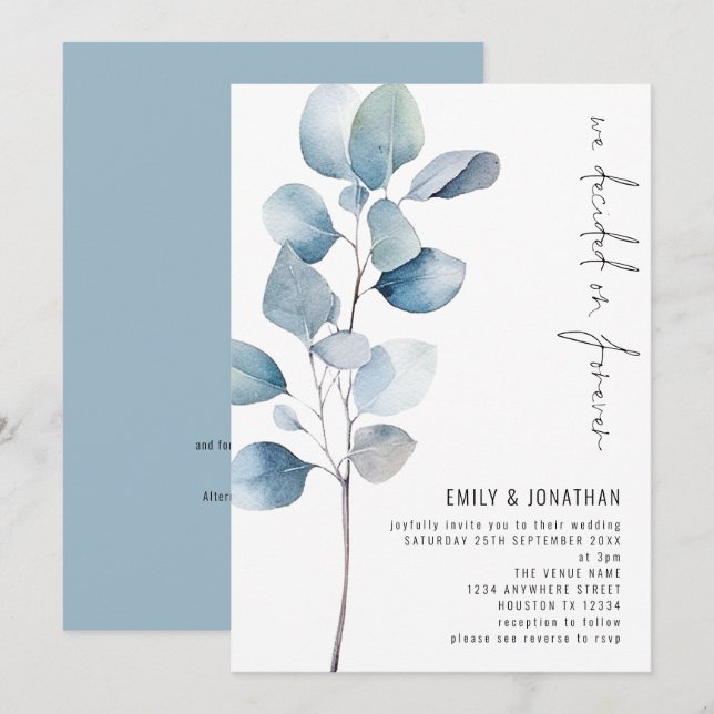 Convites Decidido sobre o Casamento do Código QR para o For (Frente/Verso)