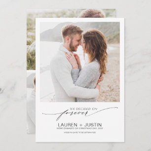 Convites Decidido sobre o Noivado de Fotografias do Forever