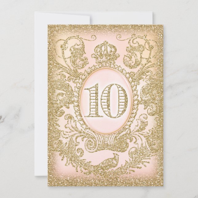 Convites Décimo aniversário de uma vez princesa (Frente)