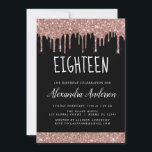 Convites Décimo oitavo - 18º Aniversário da Glitter Dourada<br><div class="desc">Cor-de-rosa-azul - Rosa Dourado e preto com brilho brilhante Oitenta Convites de aniversário. Este é o perfeito 18º Convite de Aniversário para uma Rosa moderna Dourada e brilhante Festa de aniversário cinzenta brilhante cintilante cor-de-rosa. Entre em contato com o designer para encontrar itens personalizados correspondentes.</div>