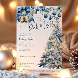Convites Deck the Halls Blue Christmas Chá de panela