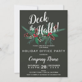 Convites Deck the halls Corporate Christmas cinza