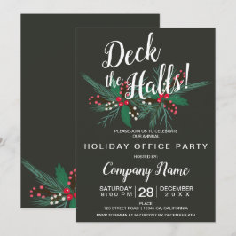 Convites Deck the halls Corporate Christmas cinza