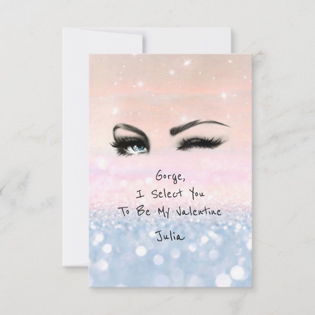 Convites Declaração de amor do Namorados Blu-rosa Marilyn M (Frente)