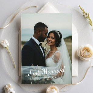 Convites Declaração de Foto de Casamento Modernos Recém-Cas