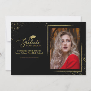 Convites Declaração de Graduação Festiva Chic com Brilho Do
